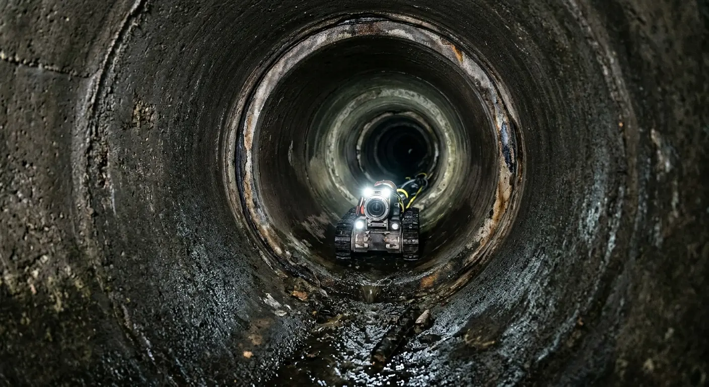 Robotic sewer camera inspecting pipe interior for Sewer Line Cleaning in Brainerd